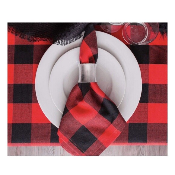 New CHRISTMAS Buffalo plaid tablecloth 60 x 84” inch water resistant Easy Care - Picture 8 of 12